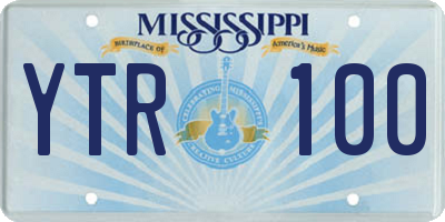 MS license plate YTR100