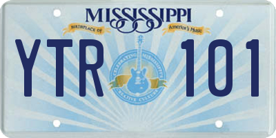 MS license plate YTR101