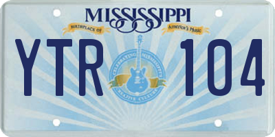 MS license plate YTR104