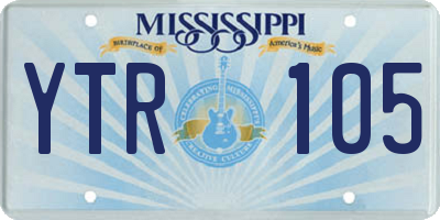 MS license plate YTR105