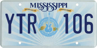 MS license plate YTR106