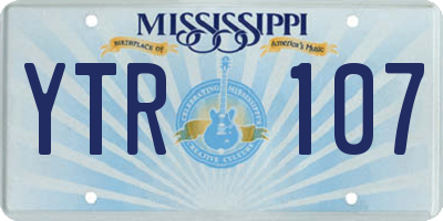 MS license plate YTR107