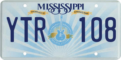MS license plate YTR108