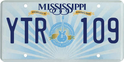 MS license plate YTR109