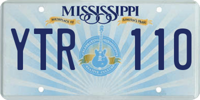 MS license plate YTR110