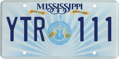 MS license plate YTR111