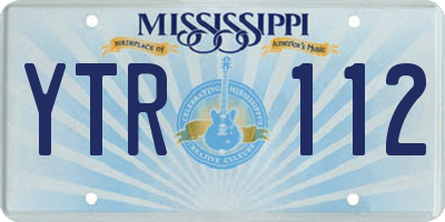 MS license plate YTR112