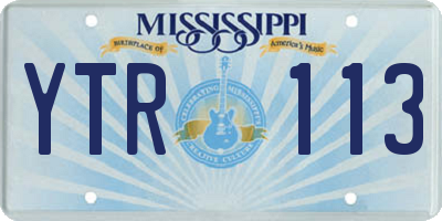 MS license plate YTR113
