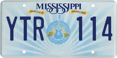 MS license plate YTR114