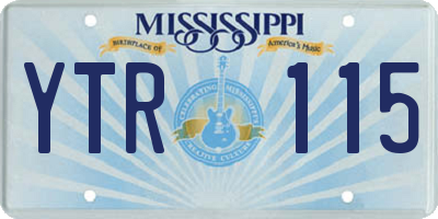 MS license plate YTR115