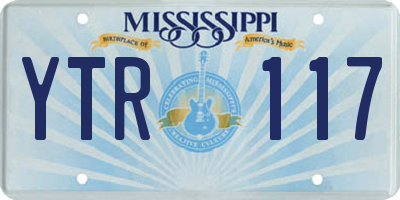 MS license plate YTR117