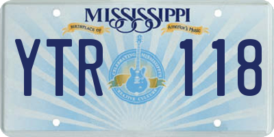 MS license plate YTR118