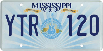 MS license plate YTR120