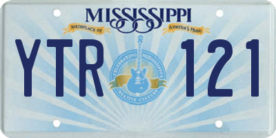 MS license plate YTR121