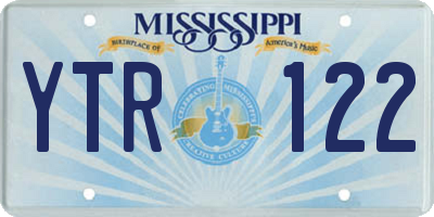 MS license plate YTR122