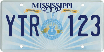 MS license plate YTR123