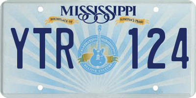 MS license plate YTR124