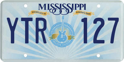MS license plate YTR127