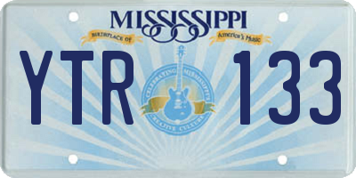 MS license plate YTR133