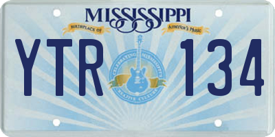 MS license plate YTR134