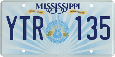 MS license plate YTR135