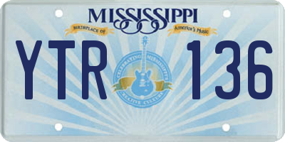 MS license plate YTR136