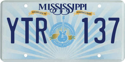MS license plate YTR137