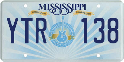 MS license plate YTR138