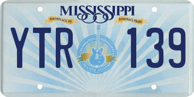 MS license plate YTR139