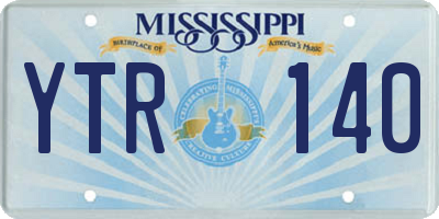MS license plate YTR140