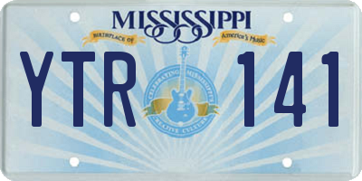 MS license plate YTR141