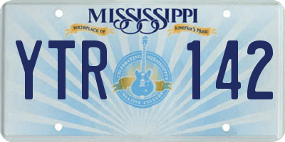 MS license plate YTR142