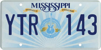 MS license plate YTR143