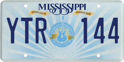 MS license plate YTR144