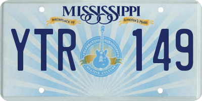 MS license plate YTR149