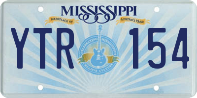 MS license plate YTR154