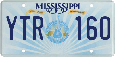 MS license plate YTR160