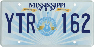 MS license plate YTR162