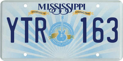 MS license plate YTR163