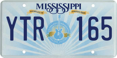 MS license plate YTR165