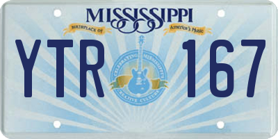 MS license plate YTR167