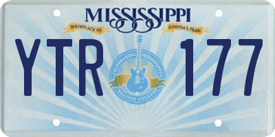 MS license plate YTR177