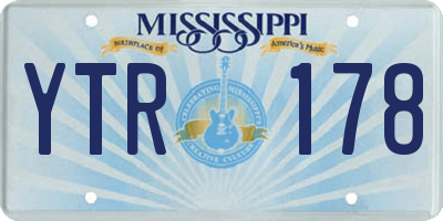 MS license plate YTR178