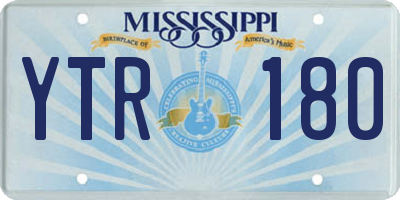 MS license plate YTR180