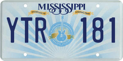 MS license plate YTR181