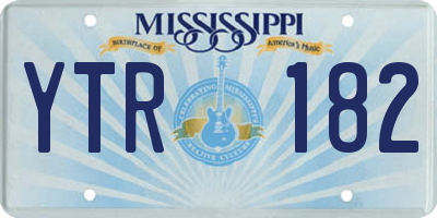 MS license plate YTR182
