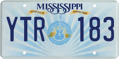 MS license plate YTR183