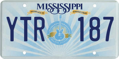 MS license plate YTR187