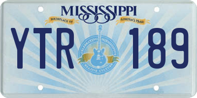 MS license plate YTR189