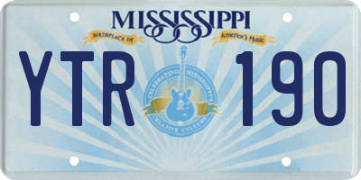 MS license plate YTR190